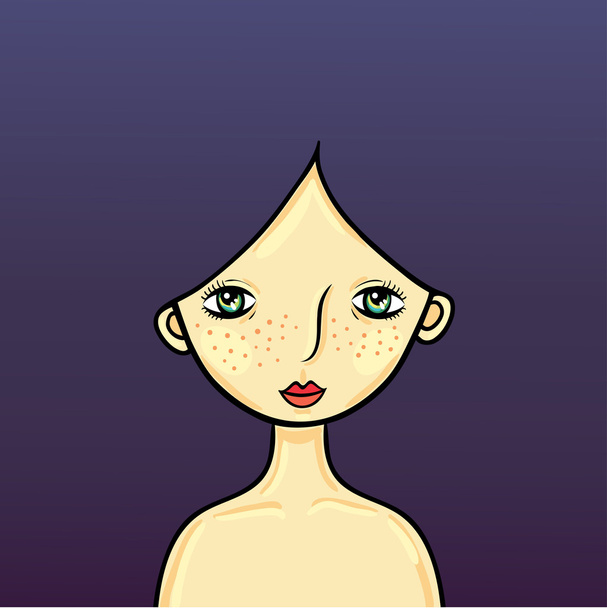 Girl with purple hair - Διάνυσμα, εικόνα