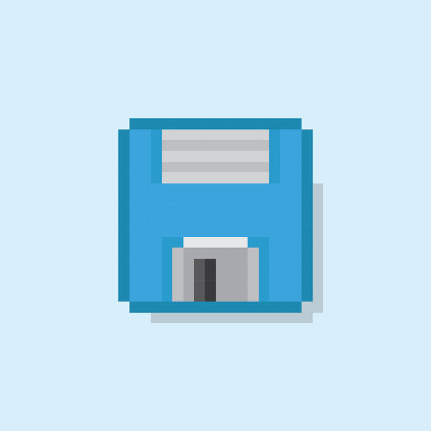 Diskette Pixel Art. Vector picture. Floppy disk pixel art. The memory storage unit is obsolete. - Vector, Image