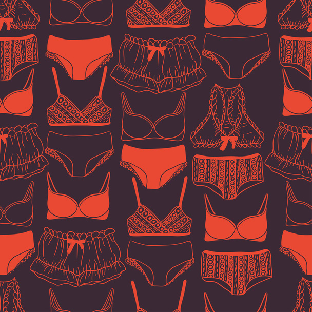 Modern underwear seamless pattern - Vector, imagen