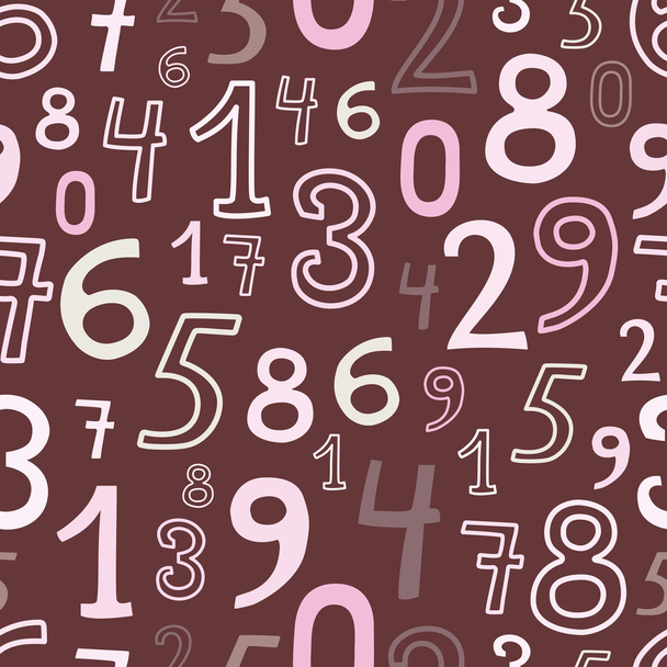Numbers pink seamless pattern - Vektor, obrázek