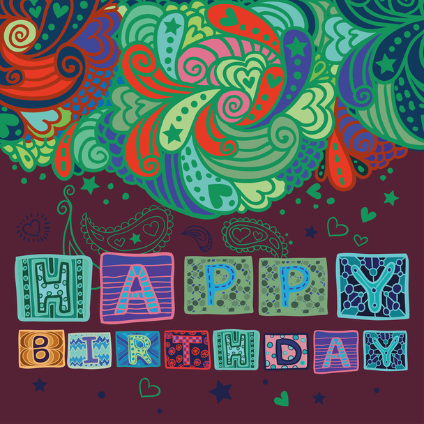 Šťastné narozeniny přání - Vektor, obrázek