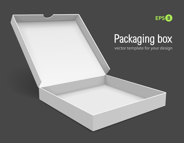 Caja de embalaje abierta para pizza
 - Vector, Imagen