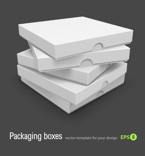 caisses d'emballage avec pizza - Vecteur, image