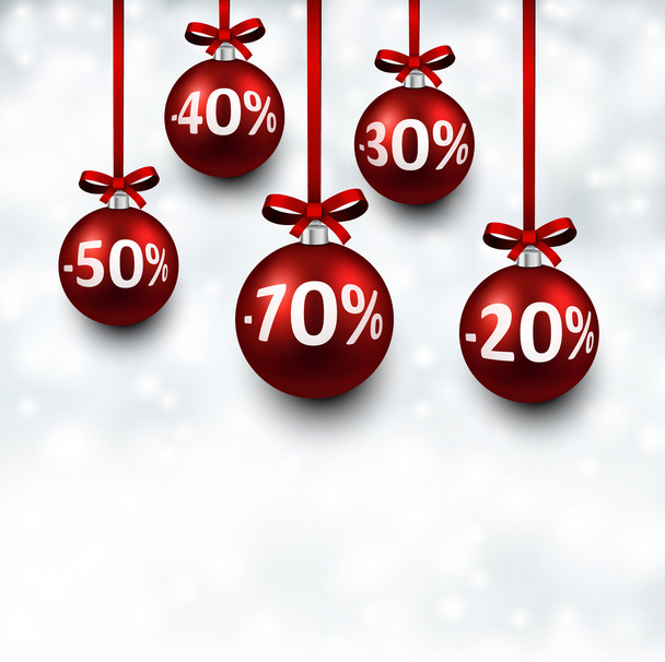 Sale background with christmas balls.  - Vector, afbeelding