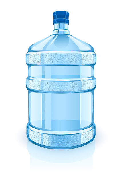 grande bottiglia con bere acqua pulita blu - Vettoriali, immagini