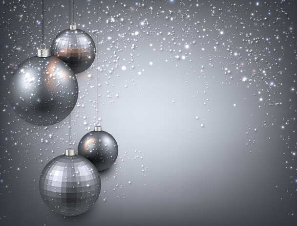 Background with silver christmas balls.  - Vektor, obrázek