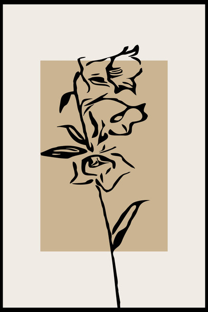 Nyomtatható trendi botanikai kártya. Használata borító, tapéta, fali művészet. - Fotó, kép