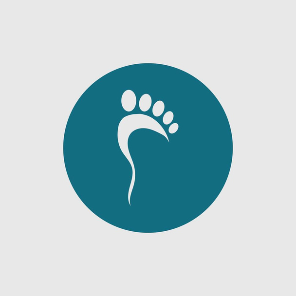 足ケアのロゴ、健康とクリニックのシンボルとフット プリントのベクトル。健康と医療のロゴのテンプレート - ベクター画像