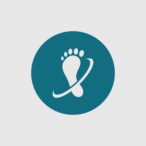 Fußpflege-Logo, Vektor der Fußabdrücke mit dem Symbol für Gesundheit und Klinik. Logovorlage für Gesundheit und Pflege - Vektor, Bild