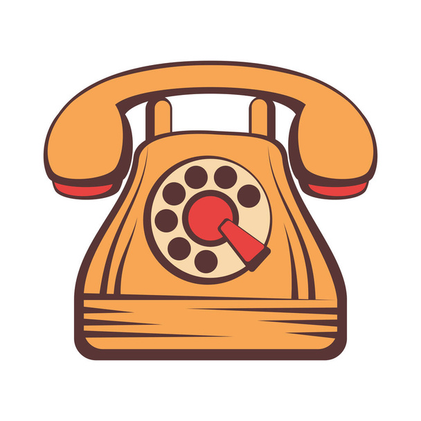 telephone device retro style icon - Vector, Image