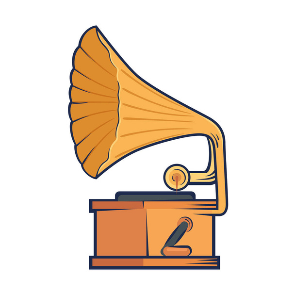 gramophone dispositif icône de style rétro - Vecteur, image