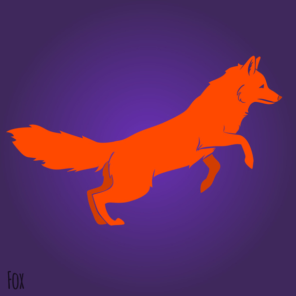 Силуэт красной лисы
 - Вектор,изображение