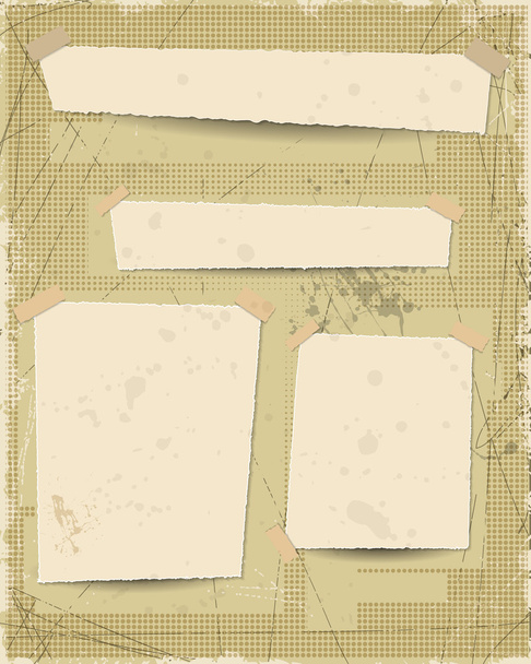 グランジ テクスチャ デザインの古いビンテージ紙の空白部分の背景 - ベクター画像