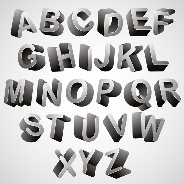 Rounded 3d font. - Vector, Image