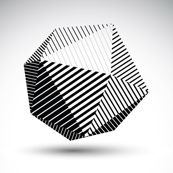 Abstract 3D spherical vector contrast pattern, art orb striped, - Vektor, kép