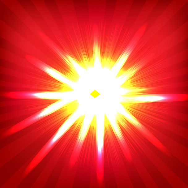 Red Sunburst Poster - Vector, Image