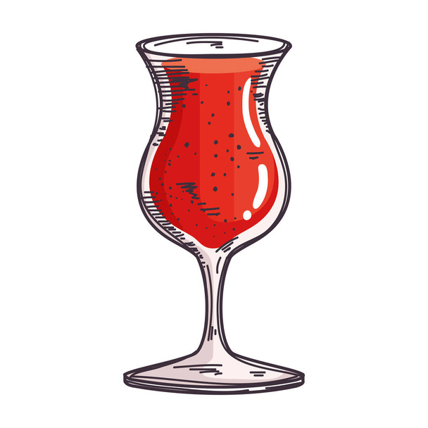 red cocktail cup drink icon - Вектор,изображение