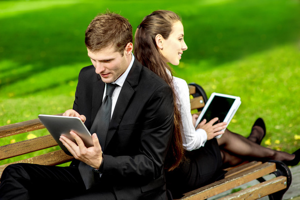 Young Business couple outdoors. - Foto, Imagem