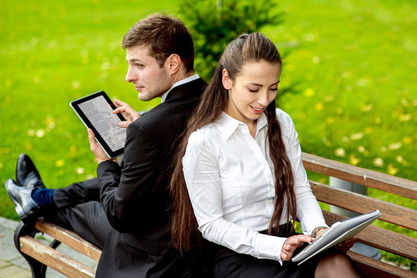 Young Business couple outdoors. - Foto, Imagem