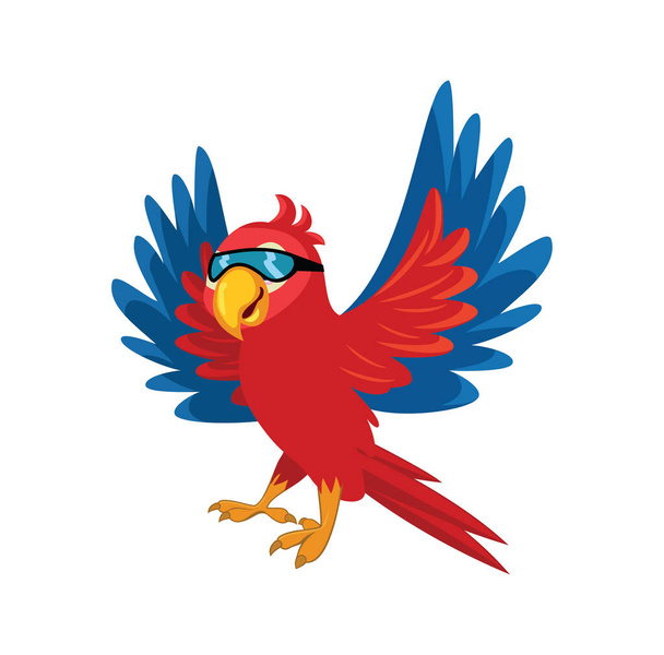 Zeichentrickfigur Papagei Vögel Design Illustration - Vektor, Bild