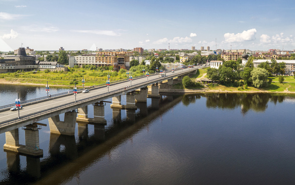 Мост через реку Великую в городе Псков
 - Фото, изображение