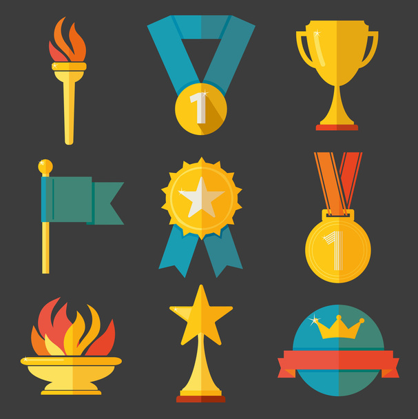 Award icons vector set - Vector, Image