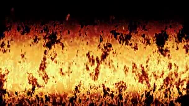 Animation détaillée des flammes jaunes rouges en fond de feu
 - Séquence, vidéo