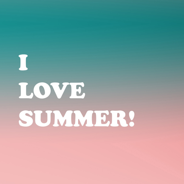 I Love Summer con fondo pastel azul y rosa. (Serie
) - Foto, imagen