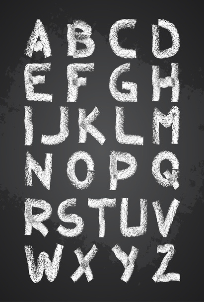 Hand drawn chalk alphabet vector, capital letters, back to schoo - Vector, Image