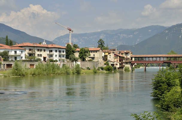 Wieś nad brzegiem rzeki Brenta - Zdjęcie, obraz