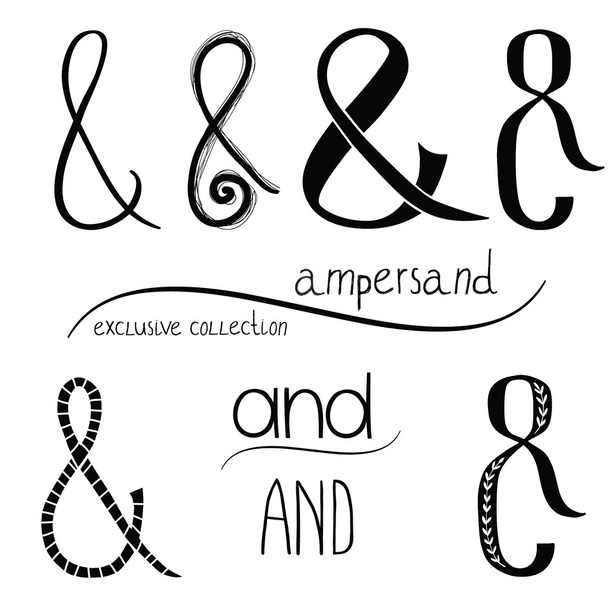 Collectie van aangepaste decoratie ampersands  - Vector, afbeelding