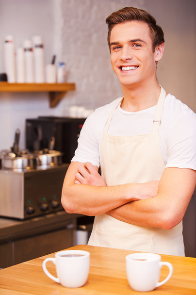 Young male barista - Fotó, kép