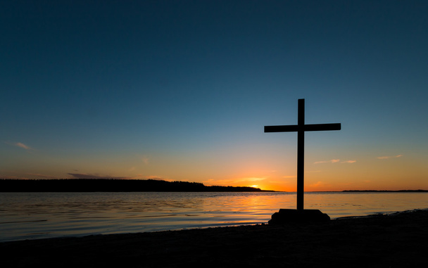 Shoreline Cross Sunset - Photo, Image