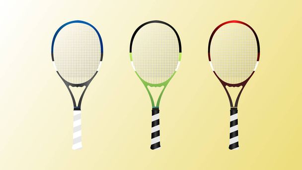 Σετ ρακέτας τένις, Απλό στυλ επίπεδη σχεδίαση, εικονογράφηση Διάνυσμα EPS 10, μπορεί να χρησιμοποιηθεί για το λογότυπο του πρωταθλήματος τένις - Διάνυσμα, εικόνα