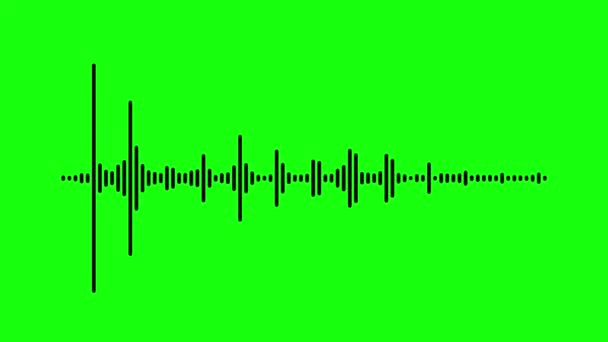 Audio waveform frequency. Voice sound spectrum, chromakey background. Seamless loopable animation - Video