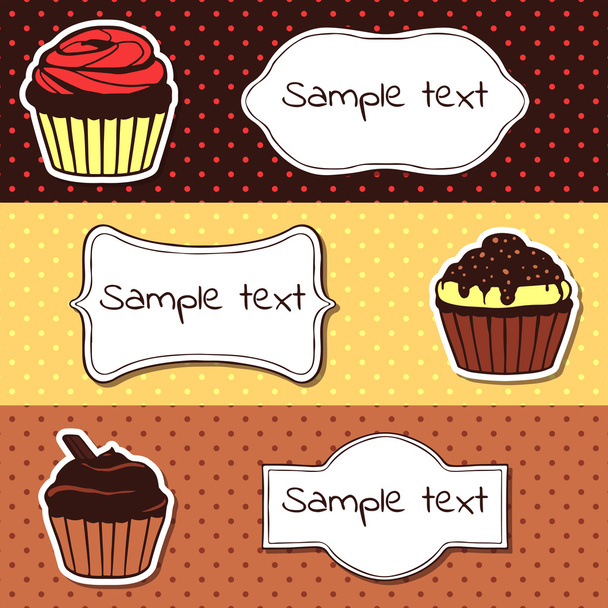 Sweet cupcakes - Vector, afbeelding