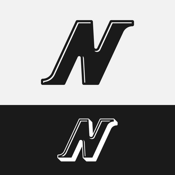 Buchstabe Initial N Dash Logo Design Template. Geeignet für allgemeine Sport Fitness Finanzen Bau Unternehmen Corporate Shop Bekleidung im einfachen modernen Stil Logo-Design. - Vektor, Bild