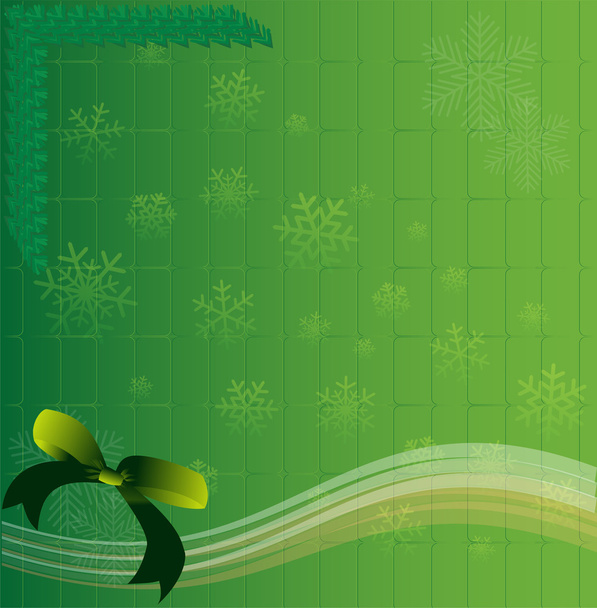 Christmas green background light and snowflakes vector background - Vector, Image