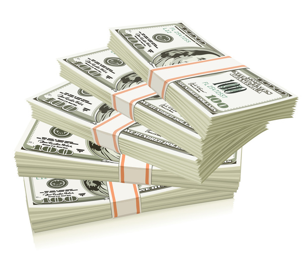 Packs of dollars money isolated - Vector, Image