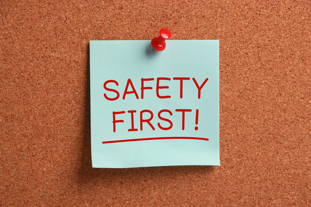 Safety First Sticky Note - Foto, imagen