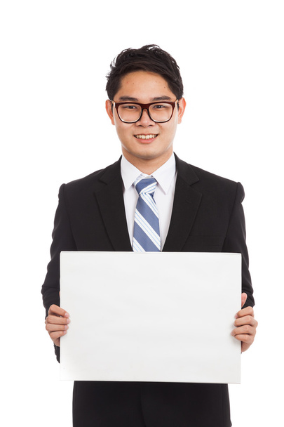 Asian businessman show blank sign - Фото, зображення