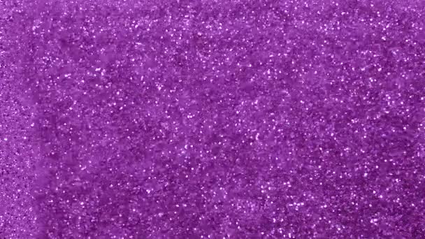 Viola Sparkle e particelle luminose onda e luce sfondo astratto. Splendente scintillio particelle rallentatore sfondo. - Filmati, video