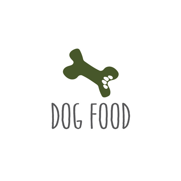 paw in a bone dog food - Vector, Image