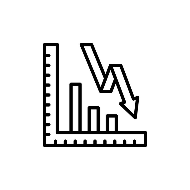 Ícone de gráfico de declínio no vetor. Logotipo - Vetor, Imagem