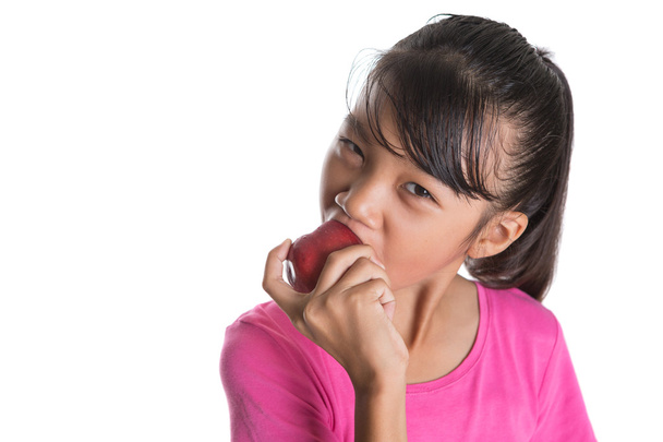 Young Girl Eating Apple - Zdjęcie, obraz