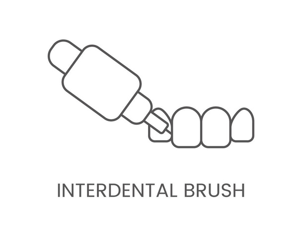 Линейное передвижное протезирование икон. Векторная иллюстрация для стоматологии. - Вектор,изображение
