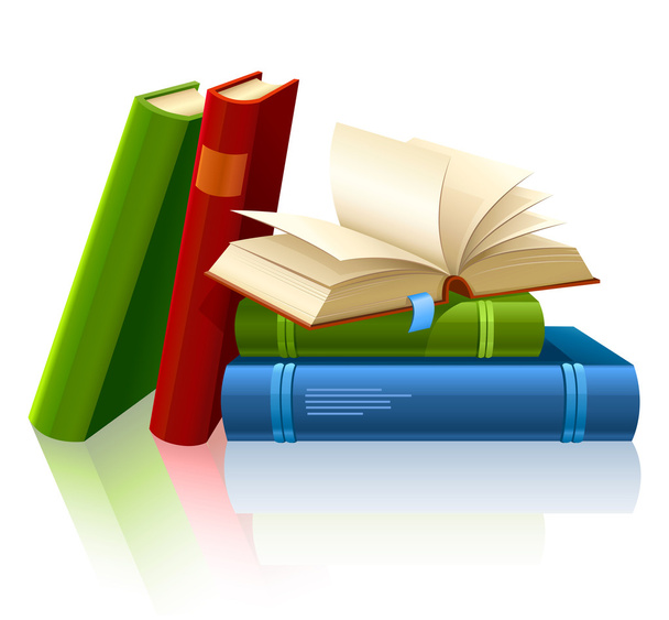 Grupo de diversos libros con páginas en blanco - Vector, imagen
