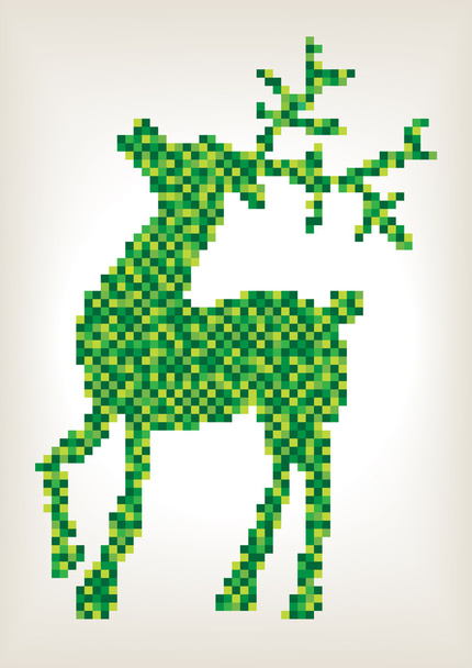 Mosaico de azulejos de Navidad silueta de renos
 - Vector, imagen