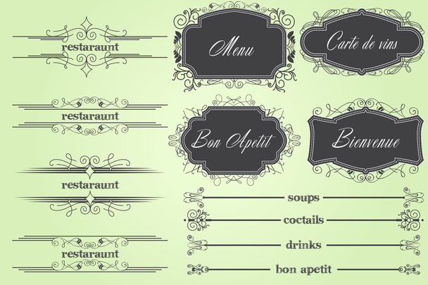 menu restauracji Bon apetit - Wektor, obraz