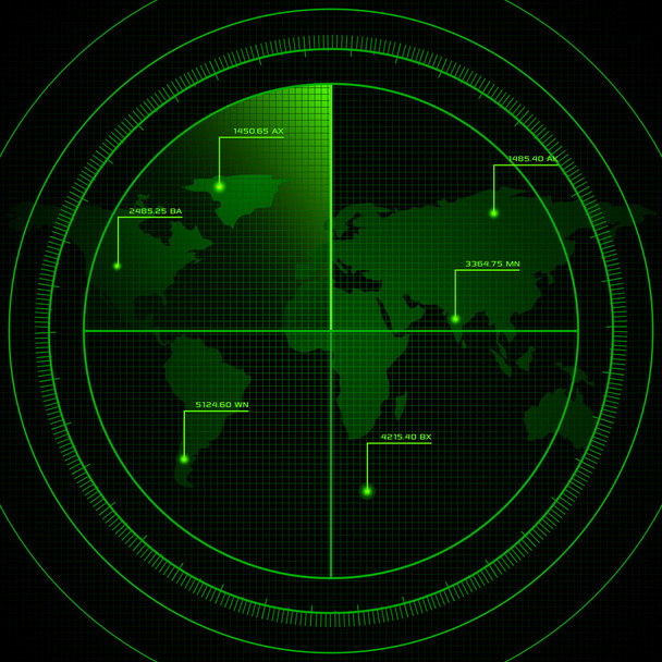 obrazovka radaru - Vektor, obrázek